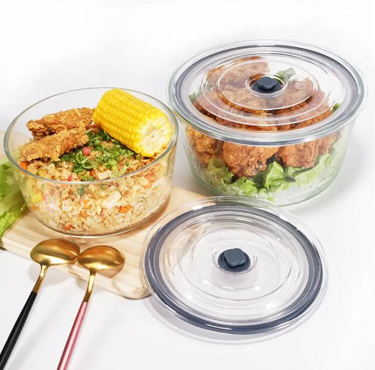 Food preservation borosilicate glass vacuum food container set