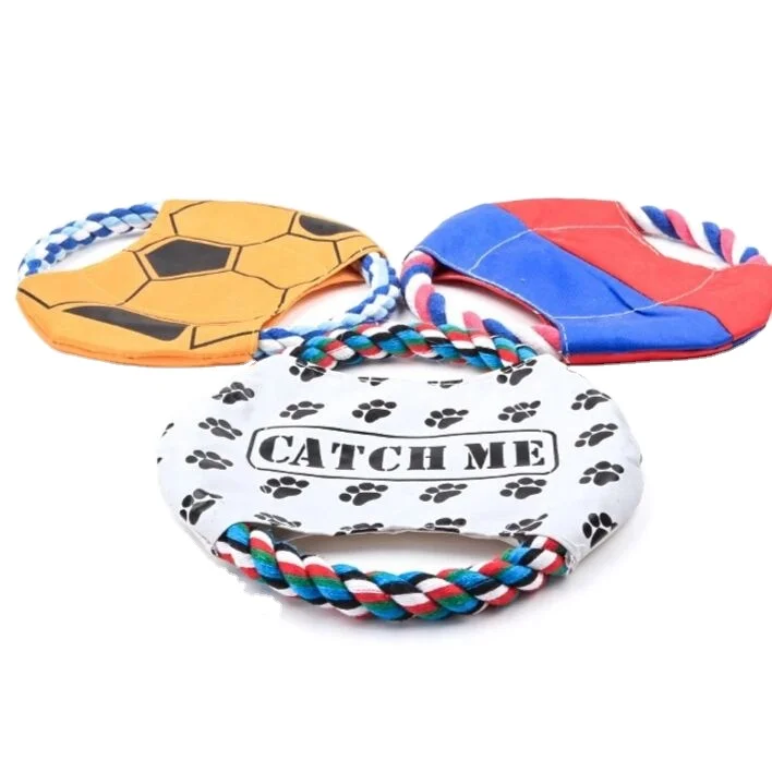 Pet Dog Rope Toy Frisbeed Canvas Bite Resistant flying discs
