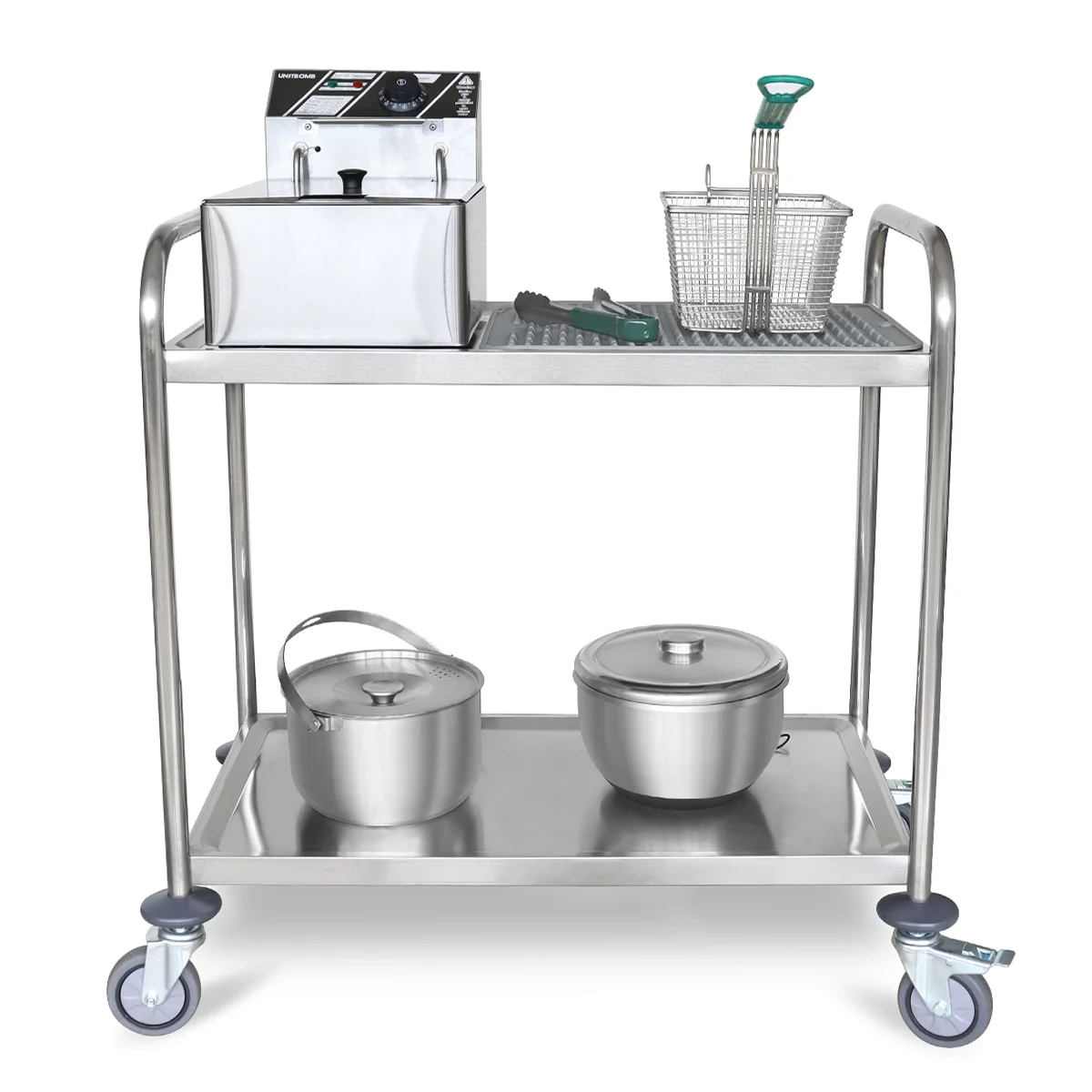 Corrosion Resistance Repulsion Stainless Steel Workbench Kitchen Trolley Cart with Adjustable Under shelf