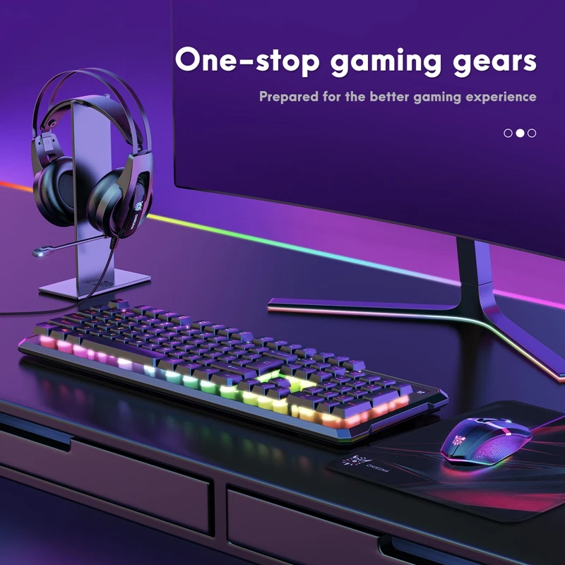 Лидер продаж игровая Проводная клавиатура 5 в 1 с RGB светодиодами гарнитура для мыши динамик коврик игровые комбинации