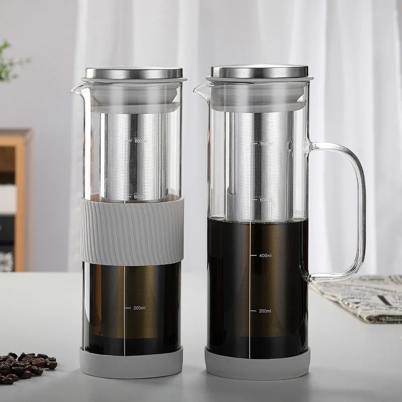 Food Grade Cold Brew Pitcher Borosilicate Glass Portable Pour Over Drip Coffee Tool Iced Cold Brew Coffee Maker