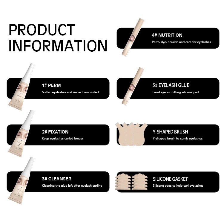 Missglue Wholesale Eyelash Lift Set Custom Private Label Brow Eyelash Lifting Kit Natural Fast Safe Curl Eyelash Perming Kit OEM