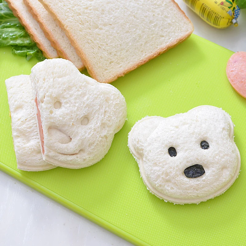 Little Bear Shape Sandwich Mold Bread Biscuits Embossed Device Cake Mold Maker DIY Mold Cutter kitchen breakfast accessories