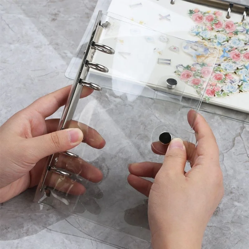 Transparent PVC A5 A6 A7 Loose-leaf 6 ring Spiral Binding Notebook binder shell Planner Notepad Notebook Hand Book shell