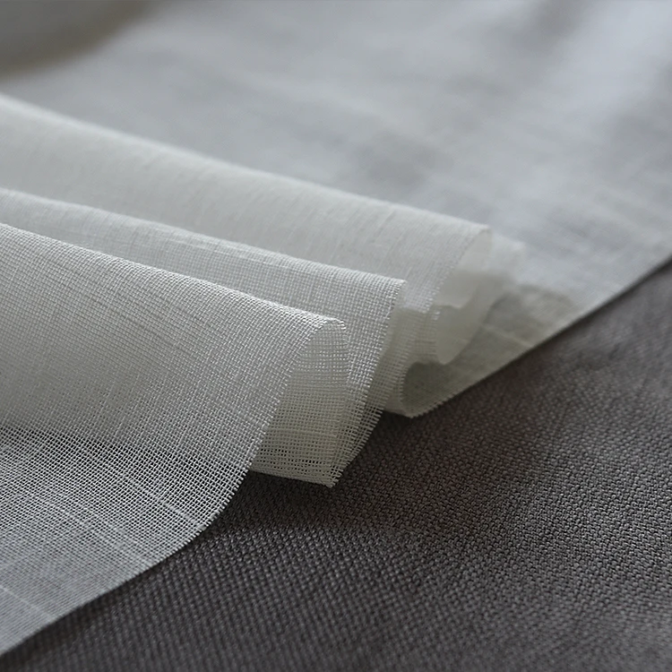 Polyester Pure White home decor sheer fabric anti static sheer gauze fabric for window curtain air permeability sheer fabric