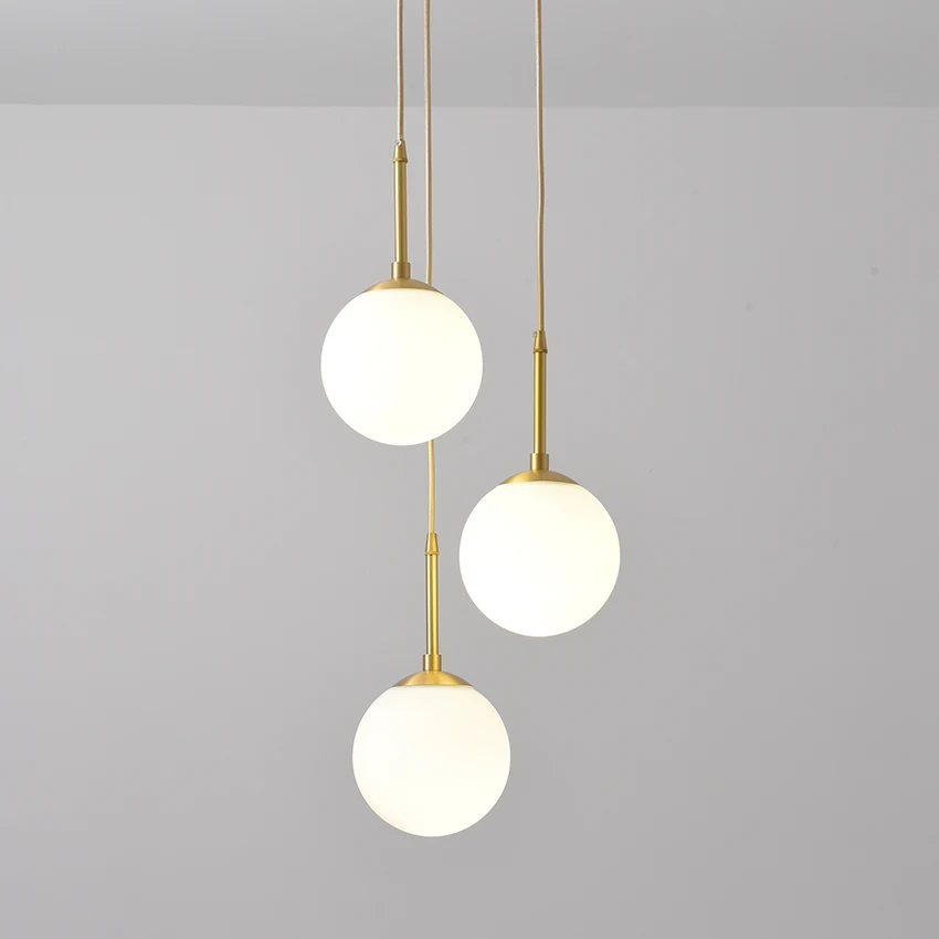 Italian Indoor  lobby  White Glass ceiling pendant light modern for hotel