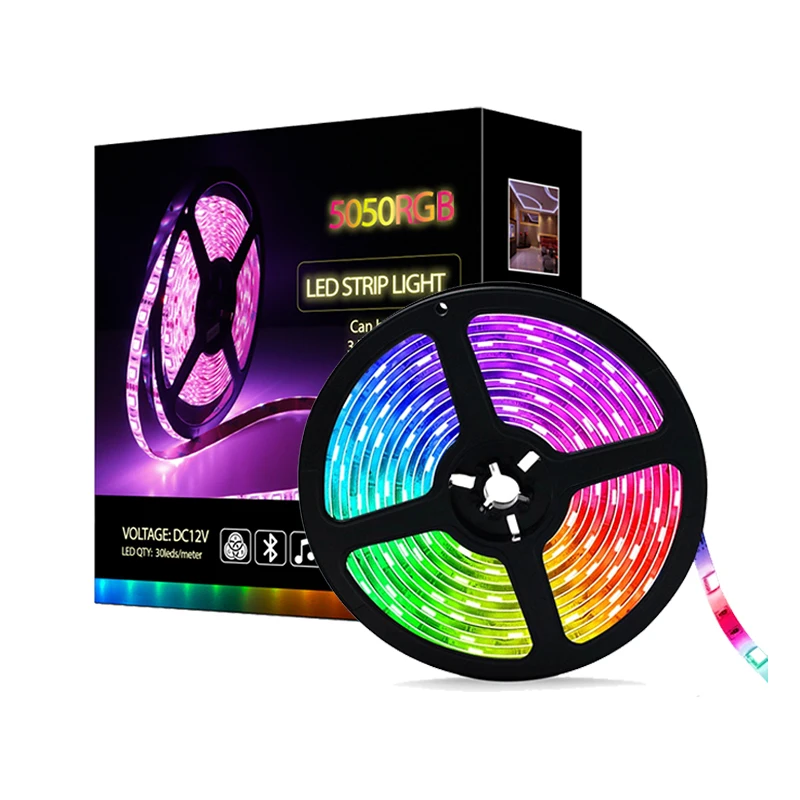 Lighting 12V 24 Key IP20 IR Remote Controlled SMD 5050 5M 30LEDs RGB LED Smart Strip Light