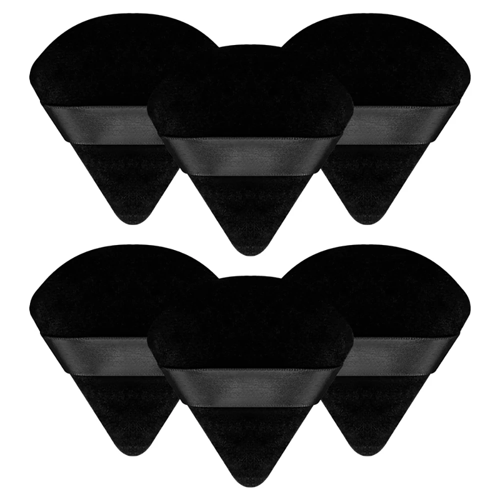 Black makeup sponge cosmetic talc makeup puff triangle shaped loose powder puffs double sided
