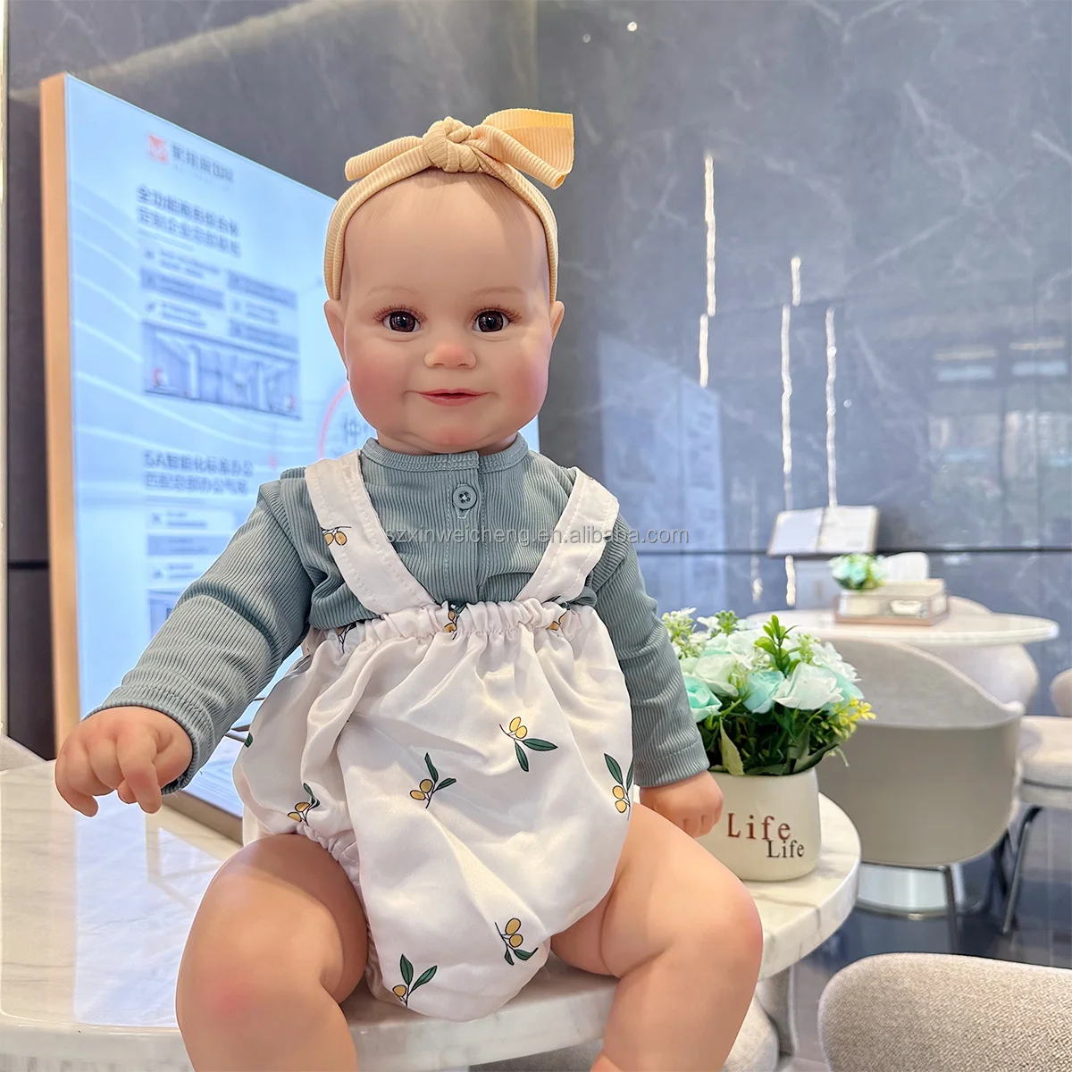24inch Boneca Bebe Reborn Cotton Body Handmade Vinyl Maddie Real Alive Reborn Baby Dolls Soft Silicone