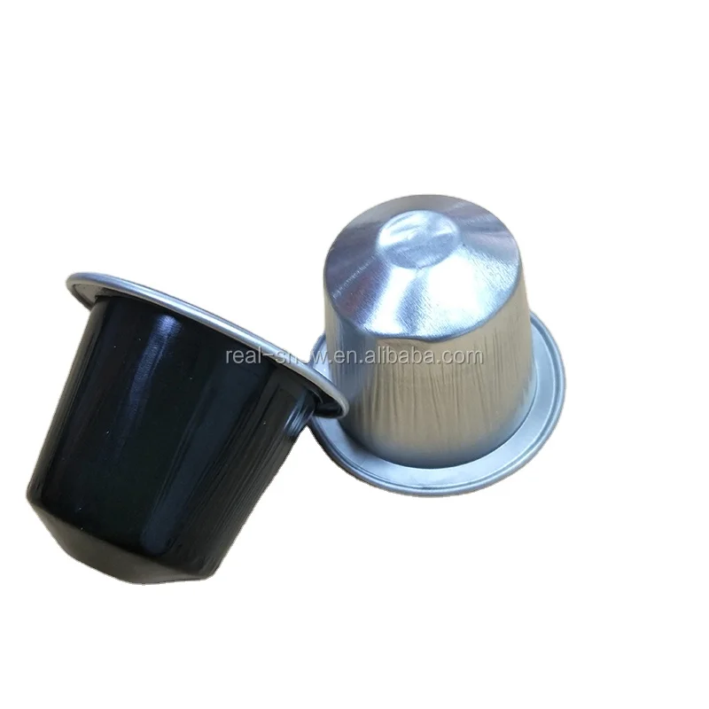 Empty pure Aluminium foil coffee capsule with cover