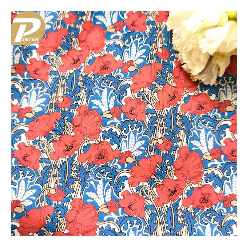 2025 Wholesale Good Price A4 Free Sample English Printing Liberty London Cotton Fabric for Garment