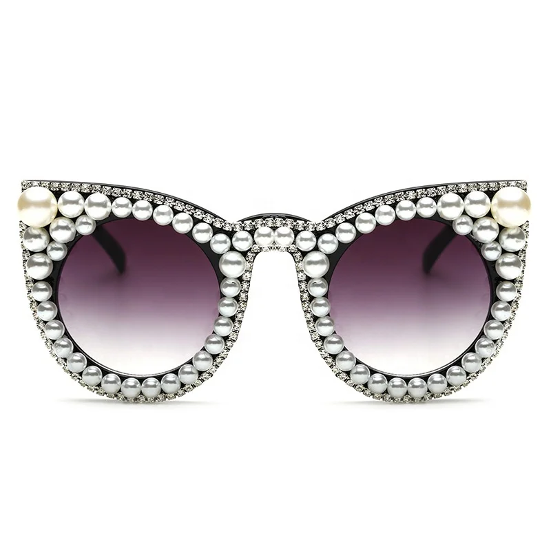 
Sinle sunglasses brand luxury OEM logo cat eye diamond sunglasses for women bling sunglasses rhinestone 