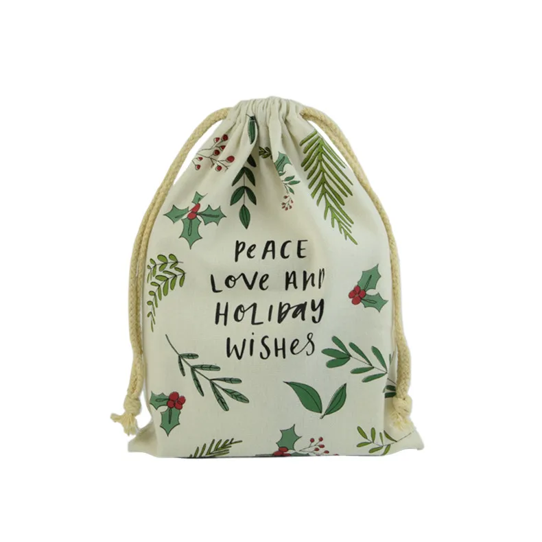 Маленькая льняная цветная хлопчатобумажная сумка на шнурке neno