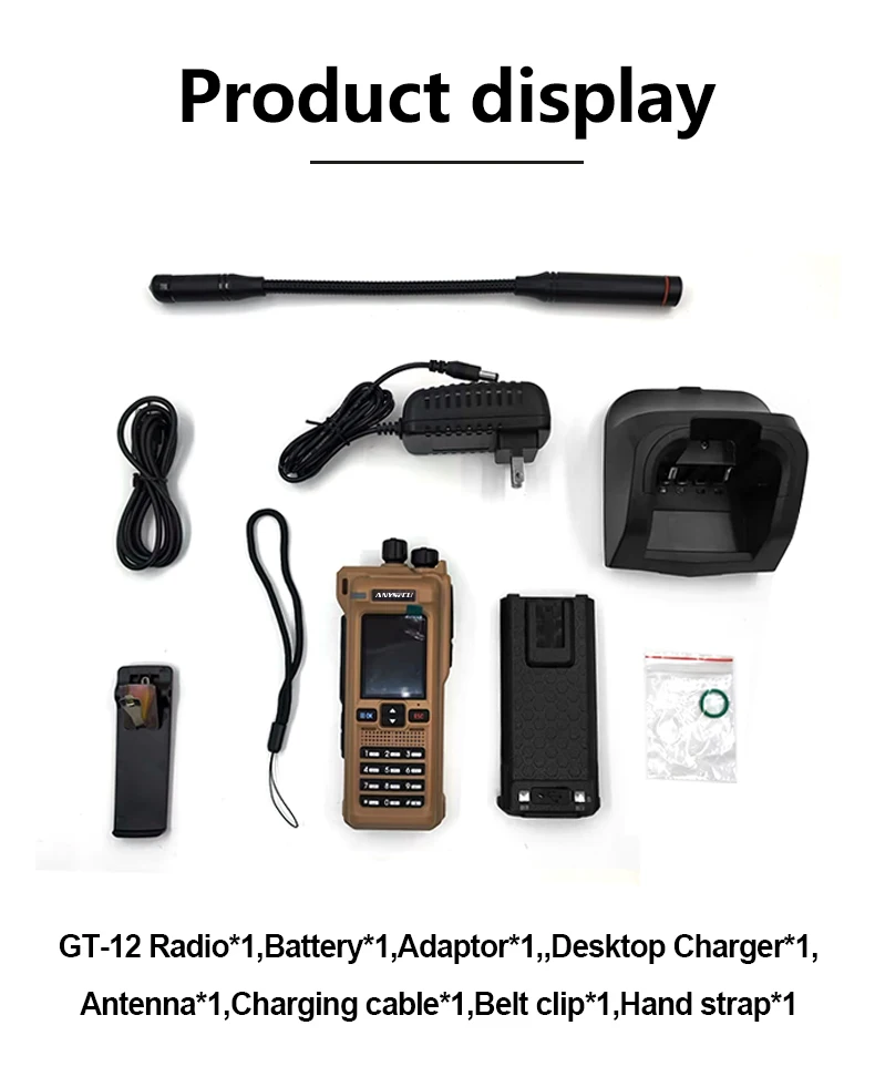 NEW ANYSECU GT-12 multi band 2W/5W/10W handheld radio GT-12 UHF/VHF/AM/FM  two way radio 960 channels 3000mAh walkie talkie