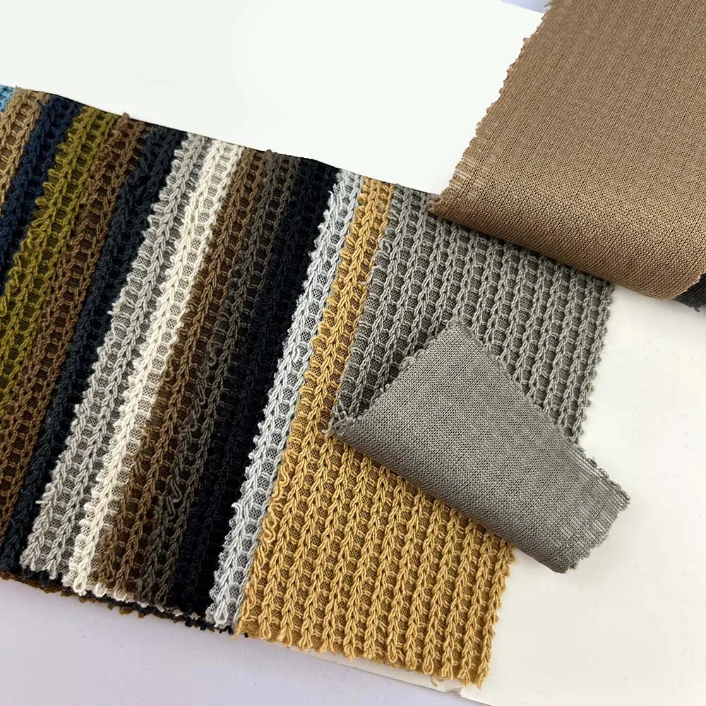 Textile Manufacturer 220g French ribbed sweater fabric 100 polyester fabric textile raw material for clothing