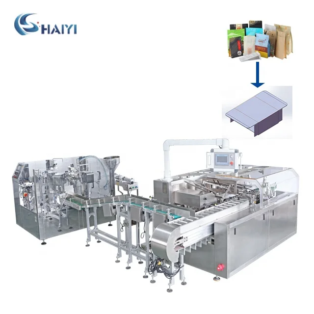 CE HAIYI fully automatic filling box bags packing machine production line