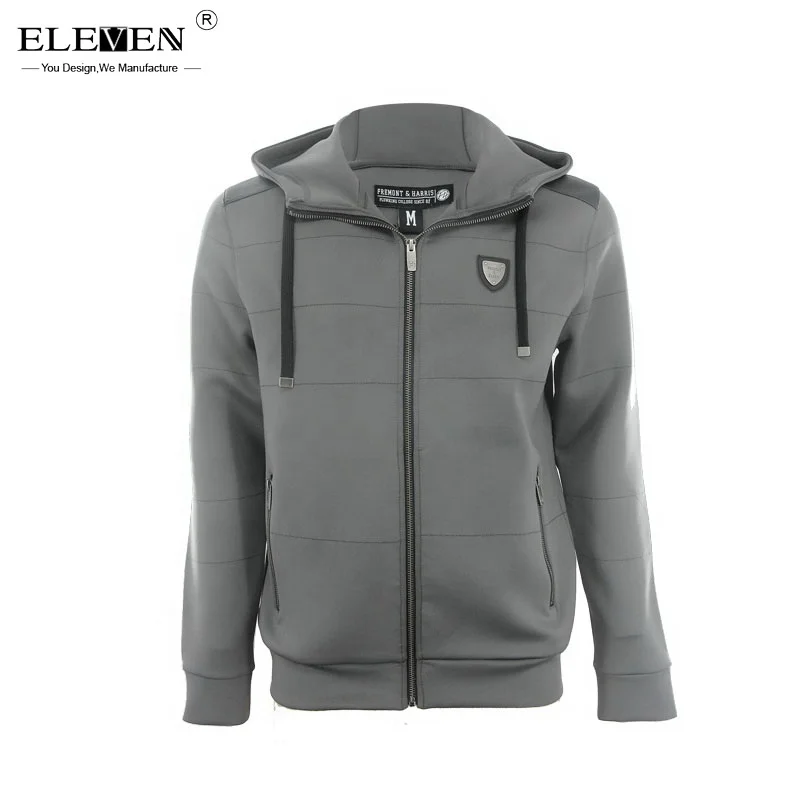 Zip up Men Streetwear Hoodies with Pocket Neoprene Fabric Wear Poly Tricot Plain Custom Winter Hooded Regular Sleeve for Winter