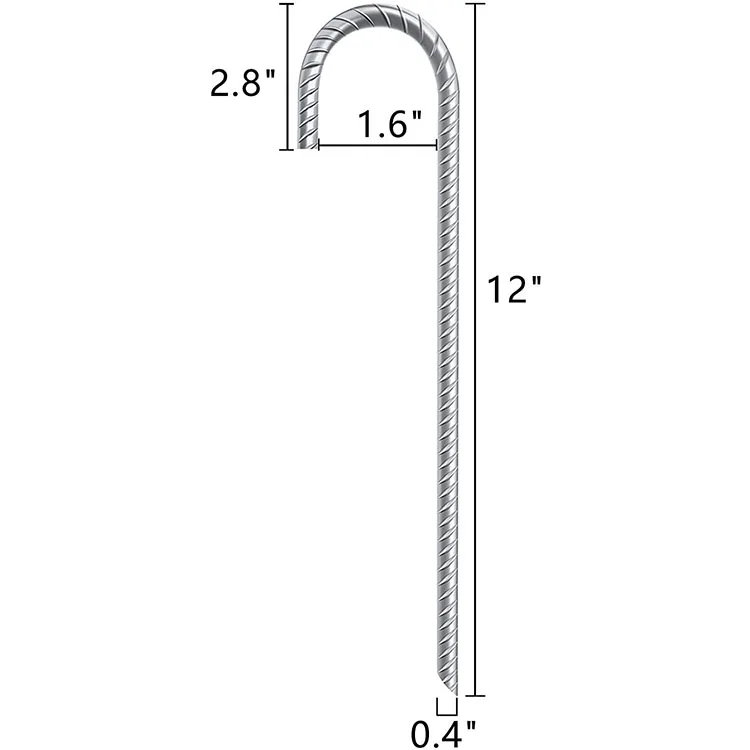 Rope outdoor ground anchor belly hook camping flag stakes galvanized canopy duty metal heavy coated rebar steel nail tent pegs
