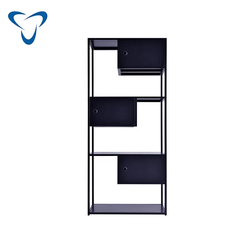 Office Metal Storage Cabinet Decor Books Filing Display Shelf Factory Low Price Furniture School Magazine Stand Steel Shelves