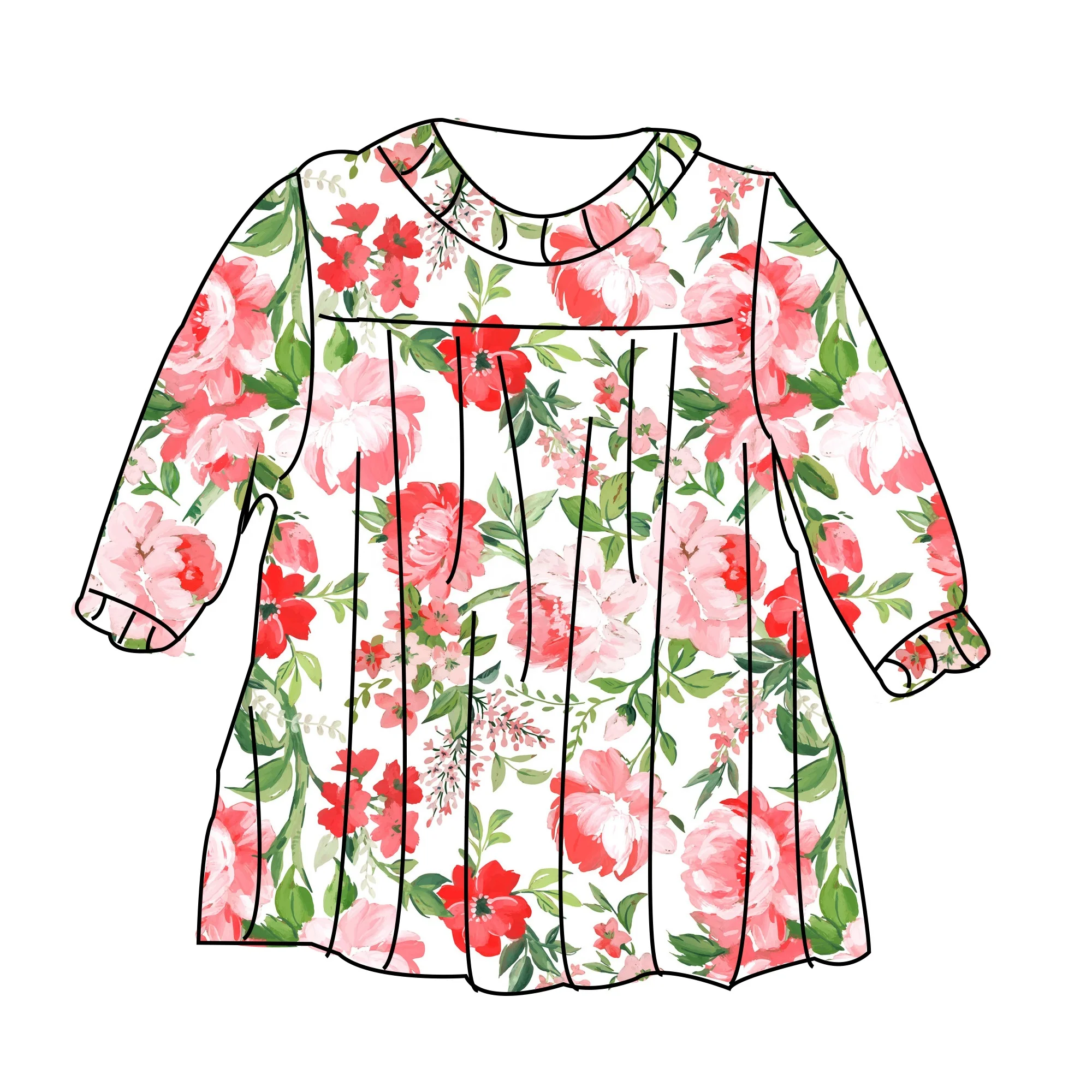 baby girls fashion short long sleeves dress children clothing kids clothes for 12 years old order smocked dresses for girls