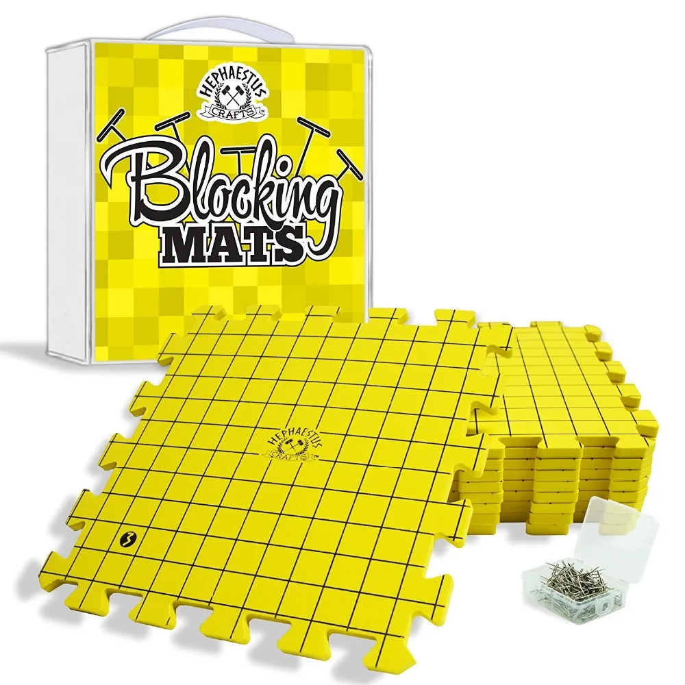 
Crafts Blocking Mats for Knitting - Pack of 9 BLUE Blocking Boards with Grids for Needlepoint 
