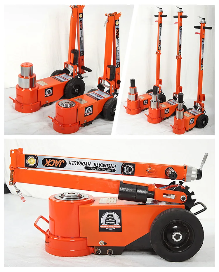 Vehicle Tools Heavy Duty 50 Ton Fold Arm Chromed Pneumatic Hydraulic Jack For Germany Market