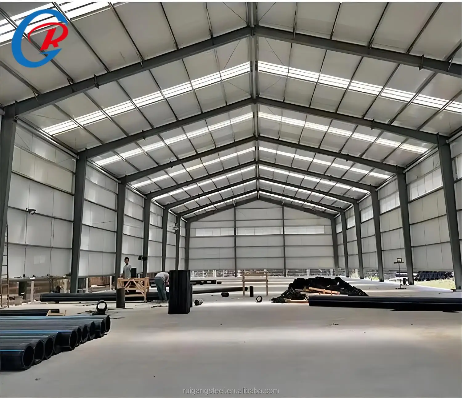 Modern Prefab Steel Structure Building Prefabricated Warehouse/Workshop/Aircraft Hangar/Office Construction Material