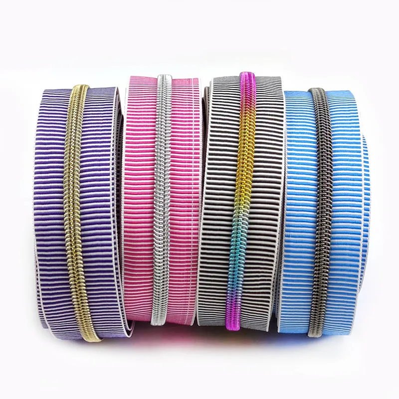 Meetee ZA900 5# DIY Garment Sewing Accessories Bag Backpack Luggage Zips Plastic Zippers Nylon Stripe Zipper Tapes
