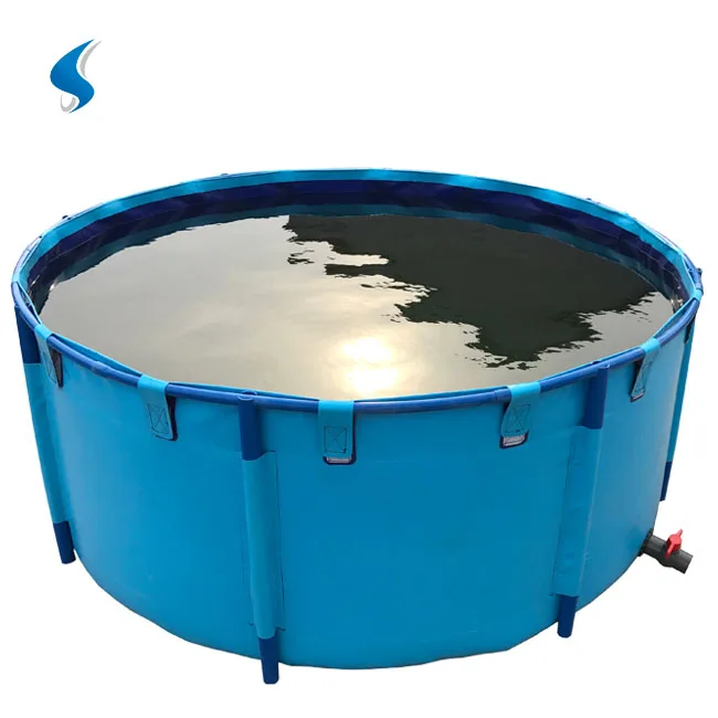 1000L to 20000L PVC Biofloc Ornament Fish Tank Foldable Small Fish Farm Tank