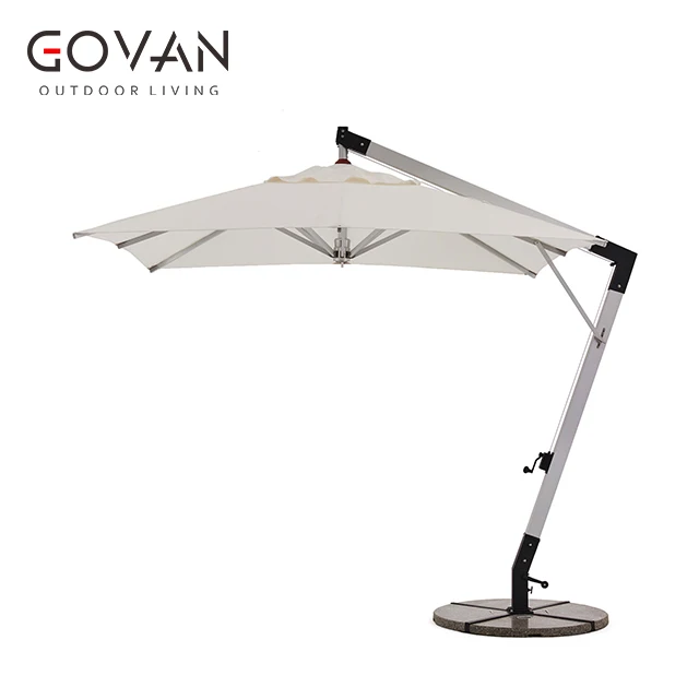 Morden High Quality Outdoor Brushed Aluminum Frame Commercial Garden Outdoor Hanging Patio Umbrella