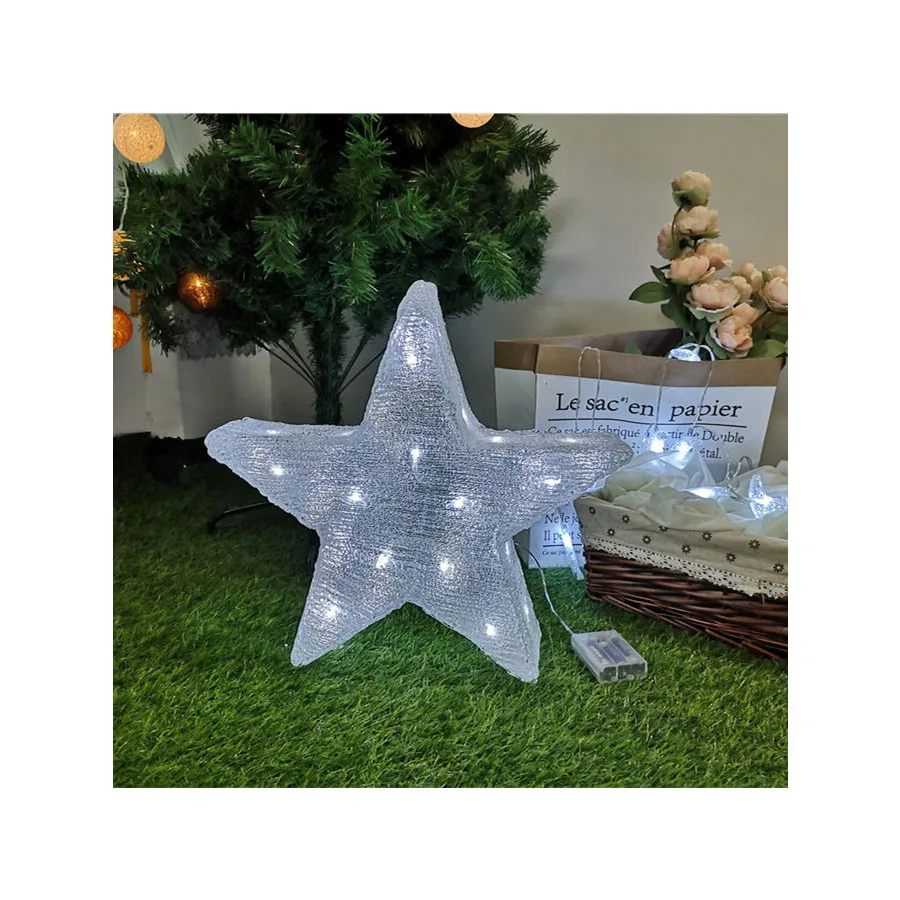 H43CM Five-pointed Star Star LED Table Lamp 3D Acrylic Statue Ramadan Decoration Battery Box lights of christmas