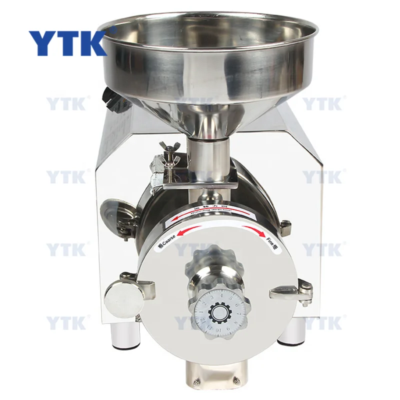 YTK- 2200 2.2KW High Efficiency Stainless Steel Commercial Flour Mill Mini Electric Grain Wheat Powder Grinder Machine For Home