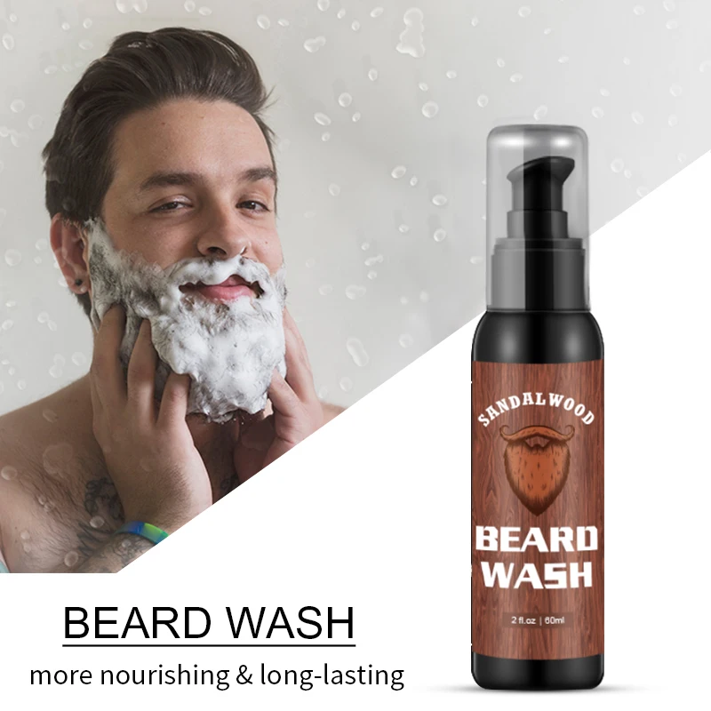 Beard Care Kit Men Professional Beard Growth Kit Shampoo Brush Oil Comb Cream Roller Beard Care Set