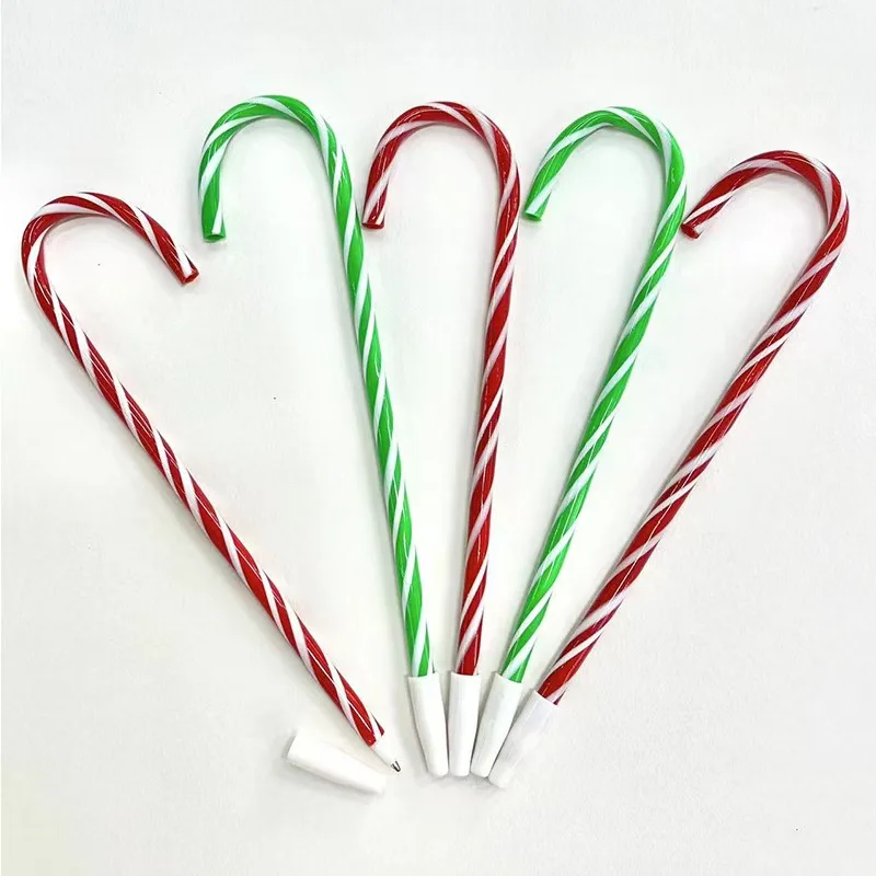 7 Inch Candy Cane Pen Christmas Pens with Black and Blue for Christmas Holiday New Years Home Decor Party Gift