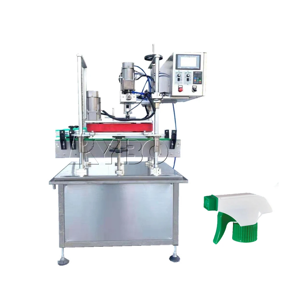 Automatic spray bottle trigger cap lid torque capping machine