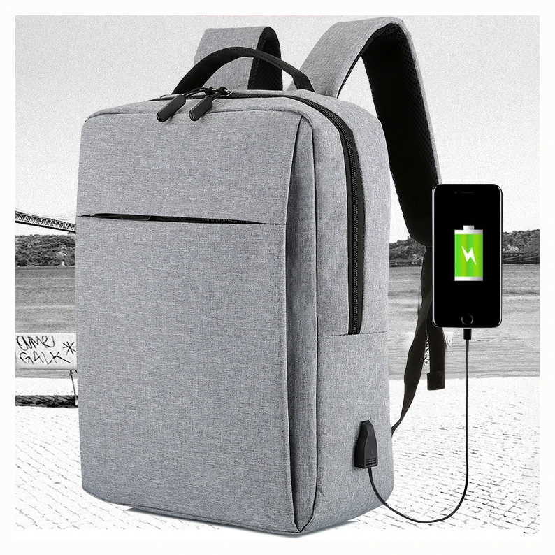 2021 Trendy Teenager School Backpack with USB  charger  Business Laptop Backpack Bag