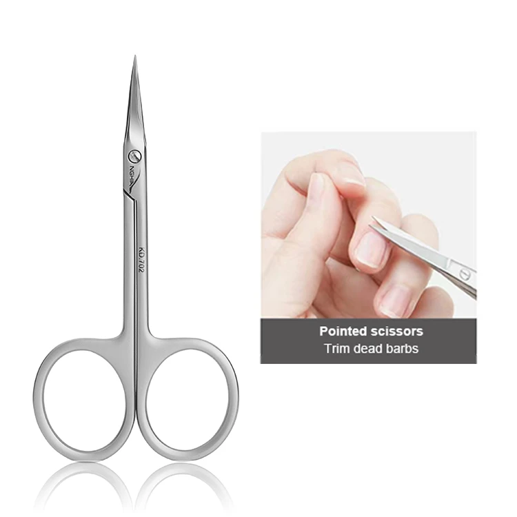 Wholesale Low MOQ Stainless Steel Dead Skin Remover Cuticle Trimmer Manicure Scissors Hair Scissors