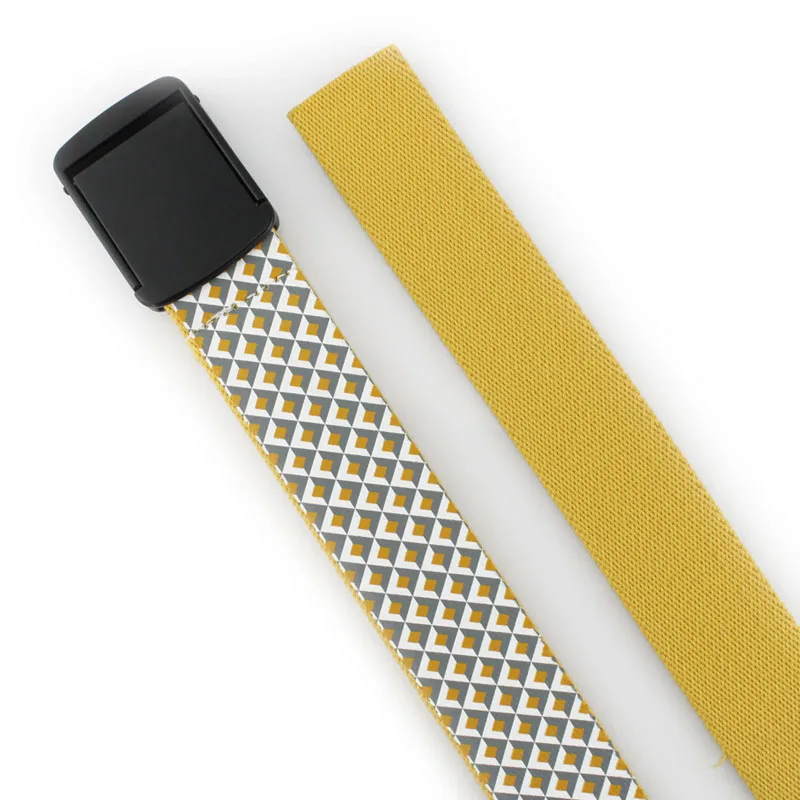 OEM Customization Printing Fabric Belts Manufacturer Wholesale Unisex Casual Webbing Belt With Plastic Buckle
