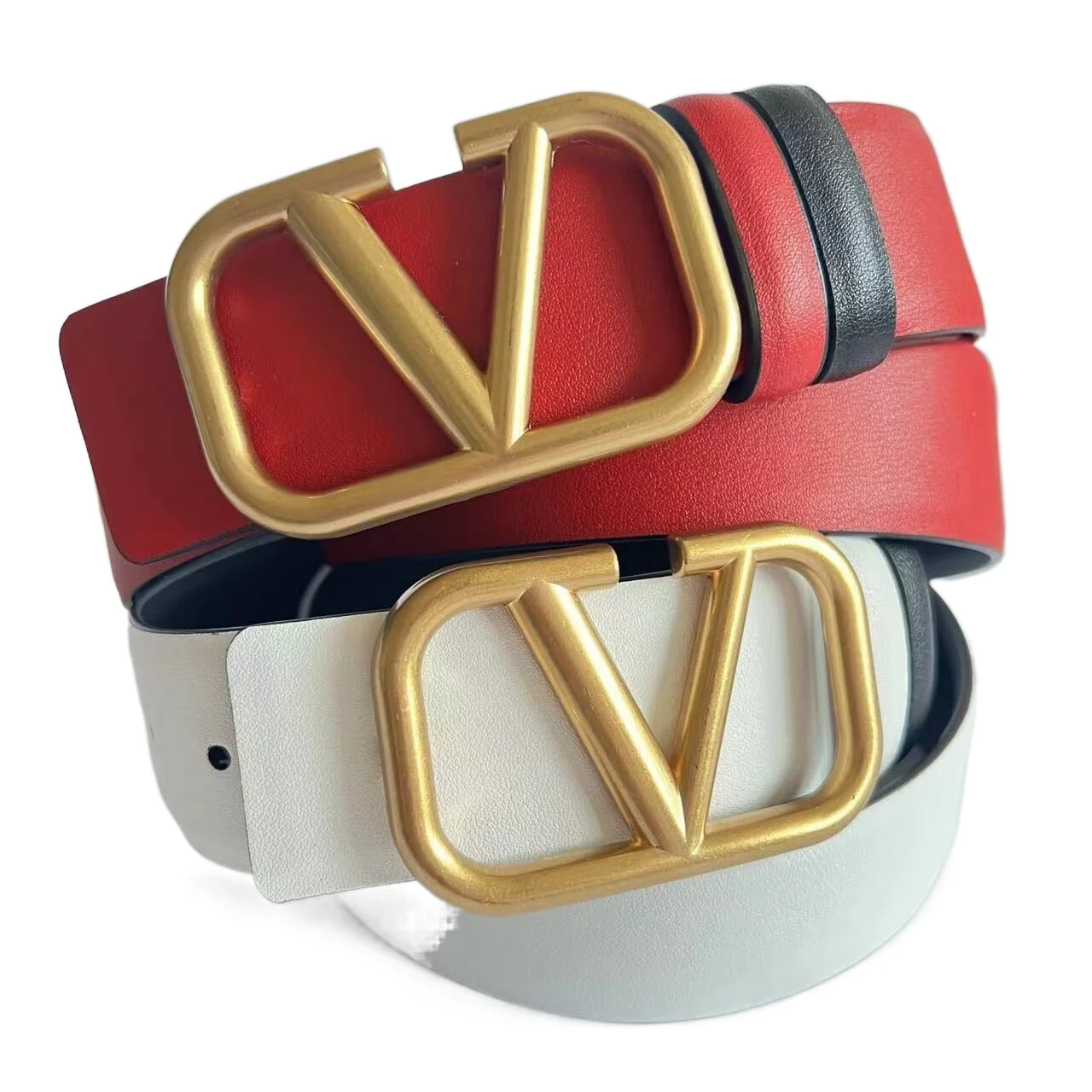 designer belts for ladies and men 4cm luxury belts With Antic Brass Zinc Alloy Slide Buckle in double sides wearing