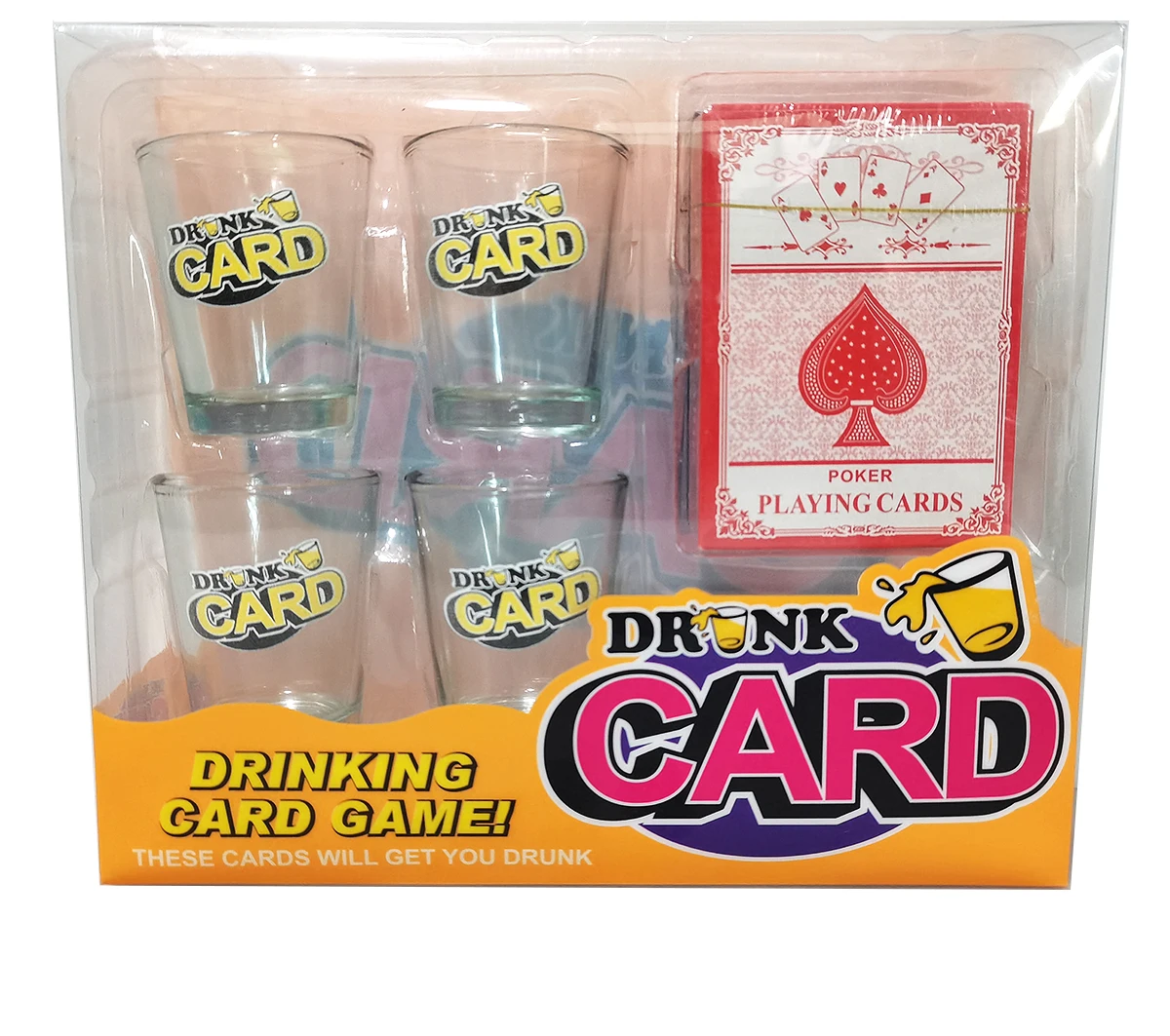 Custom Getting Drunk Cards With Plastic Cup Bar Party Poker Board Game Adults Playing Cards