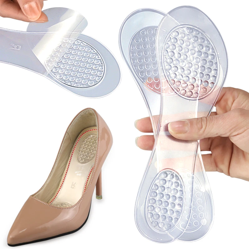 Gel Adhesive Anti Slip Massage 3/4 Insole Cushion High Heel Inserts Washable Women High Heel 3/4 Shoe Pads