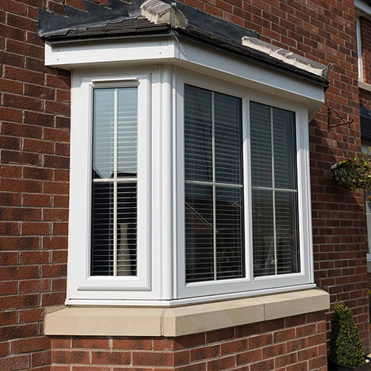 Glass Windows Plastic In Bay Shape For Project Upvc/Pvc Small Sliding Window