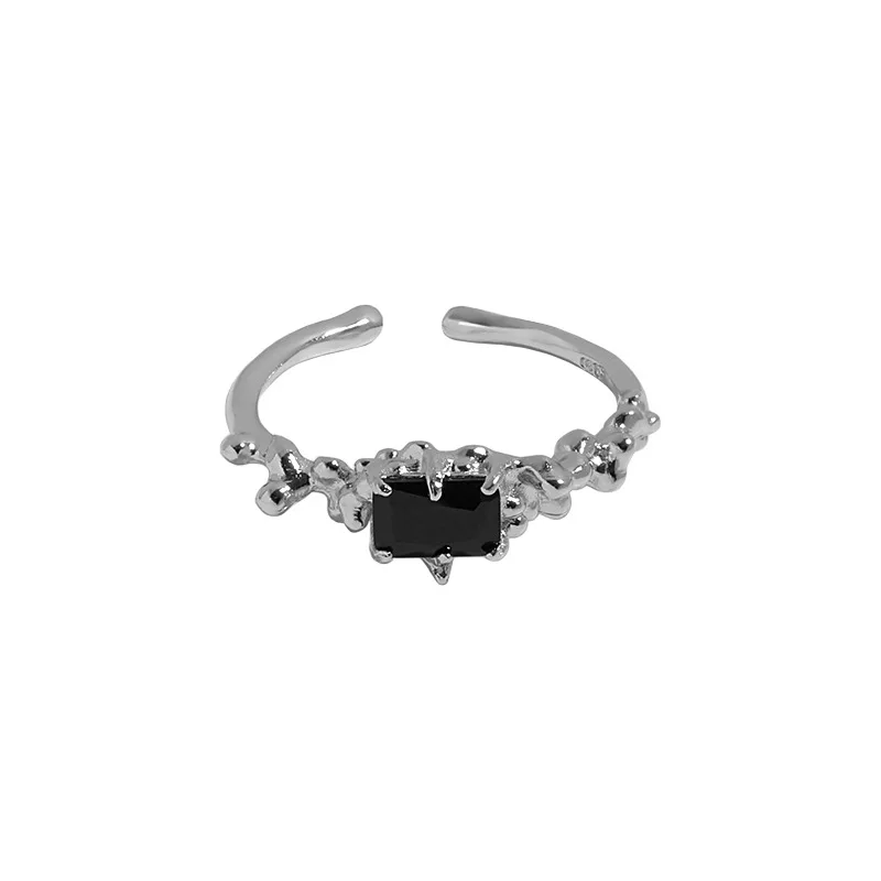 New Design S925 Sterling Silver Cubic Zircon Texture Open Rings 925 For Women JT652