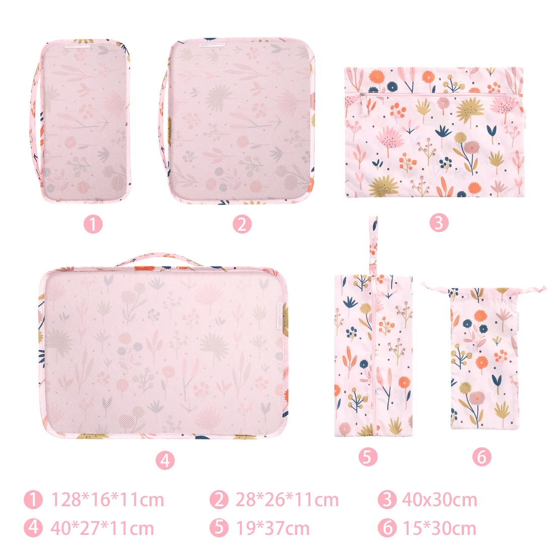 Wholesale high quality P.travel Travel Luggage bag Organizer 6 Pcs Packing Cubes Storage bag