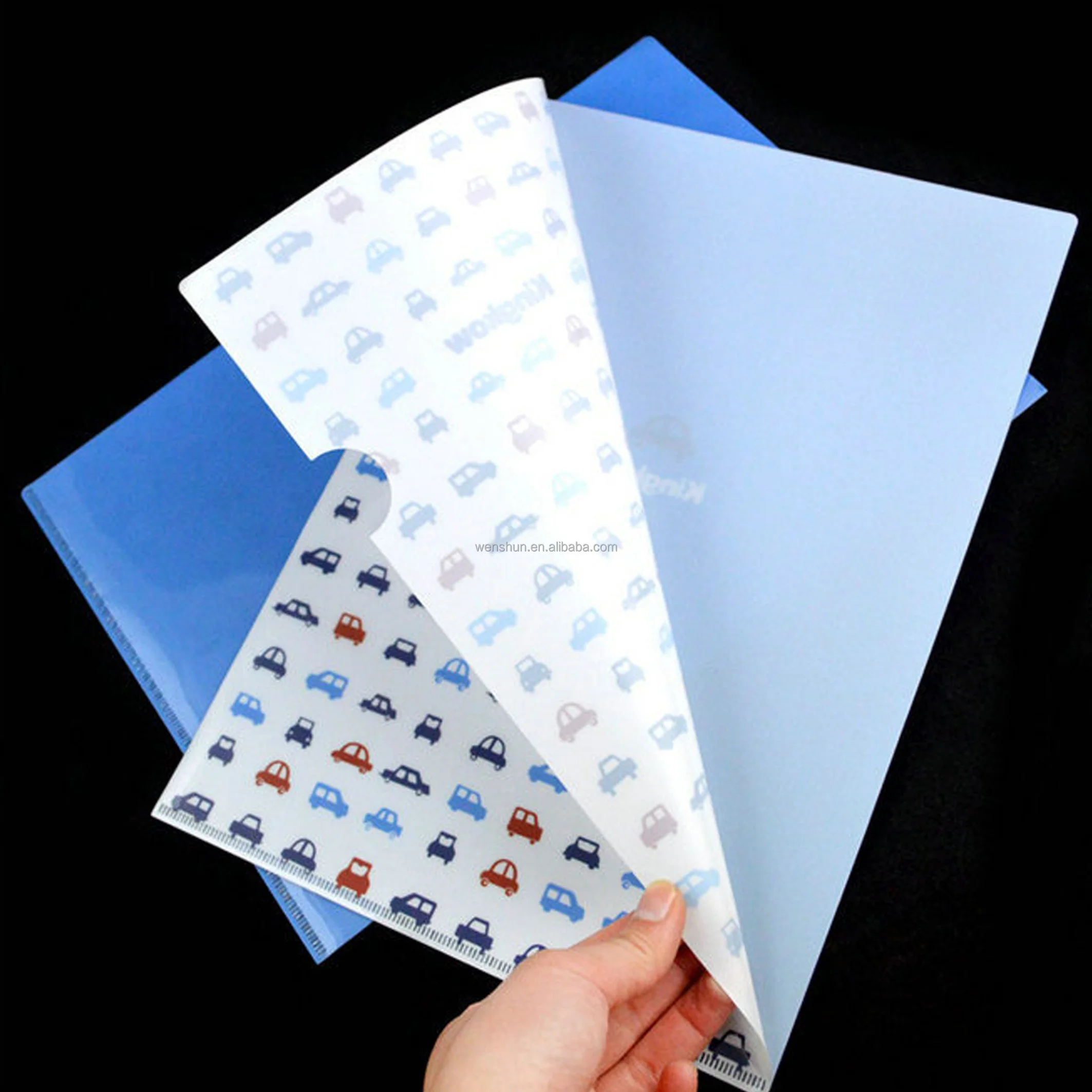 Custom Print l Shaped File Folder A4 Size Plastic Paper File Holder Organizer