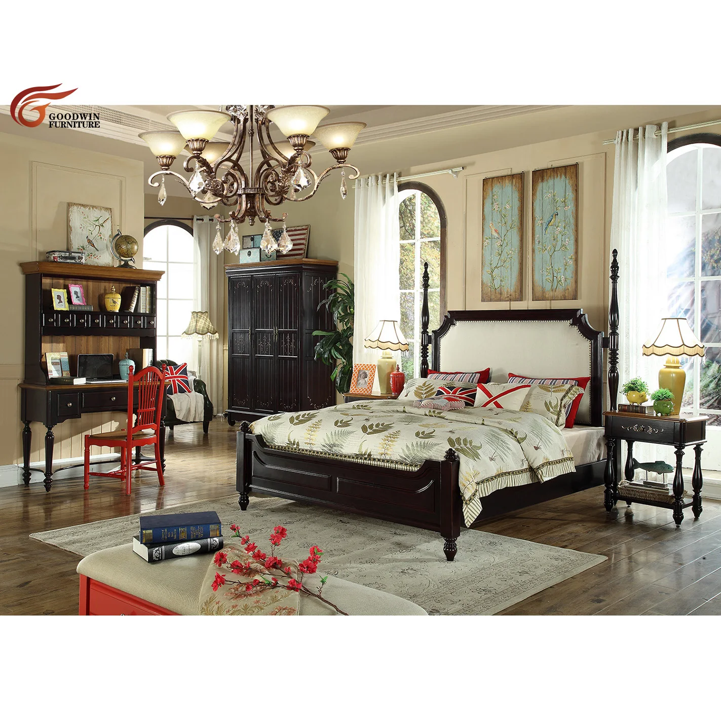Goodwin высокое качество, низкая цена, аксессуары для спальни для домашнего использования, комплекты для спальни для отеля, комплекты для кровати, двуспальная кровать GL16
