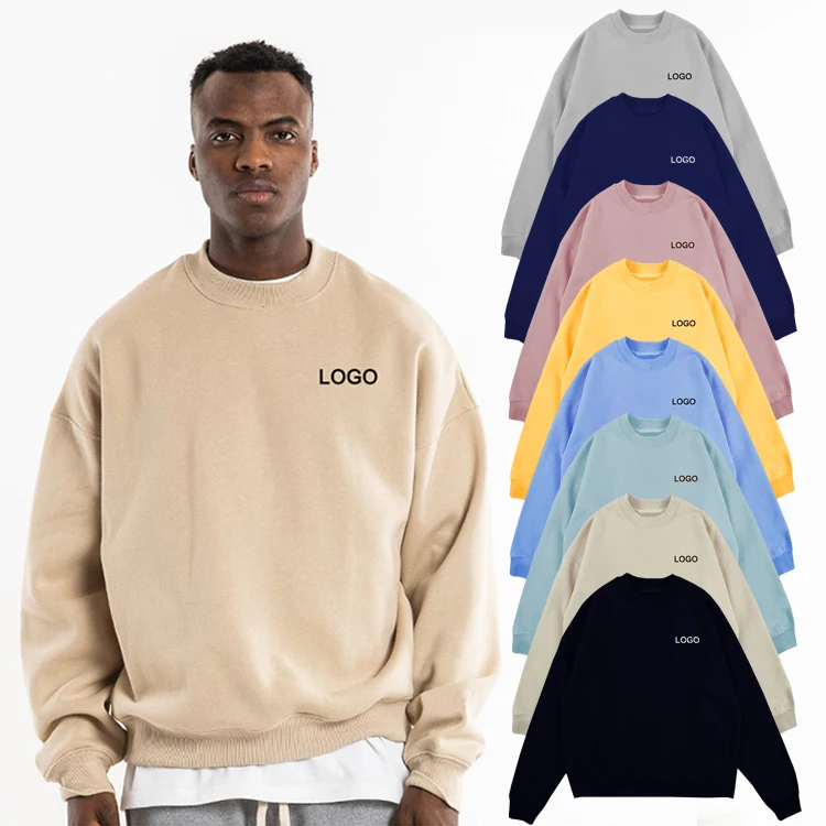 100% cotton blank hoodless sweatshirt wholesale custom hoodie men