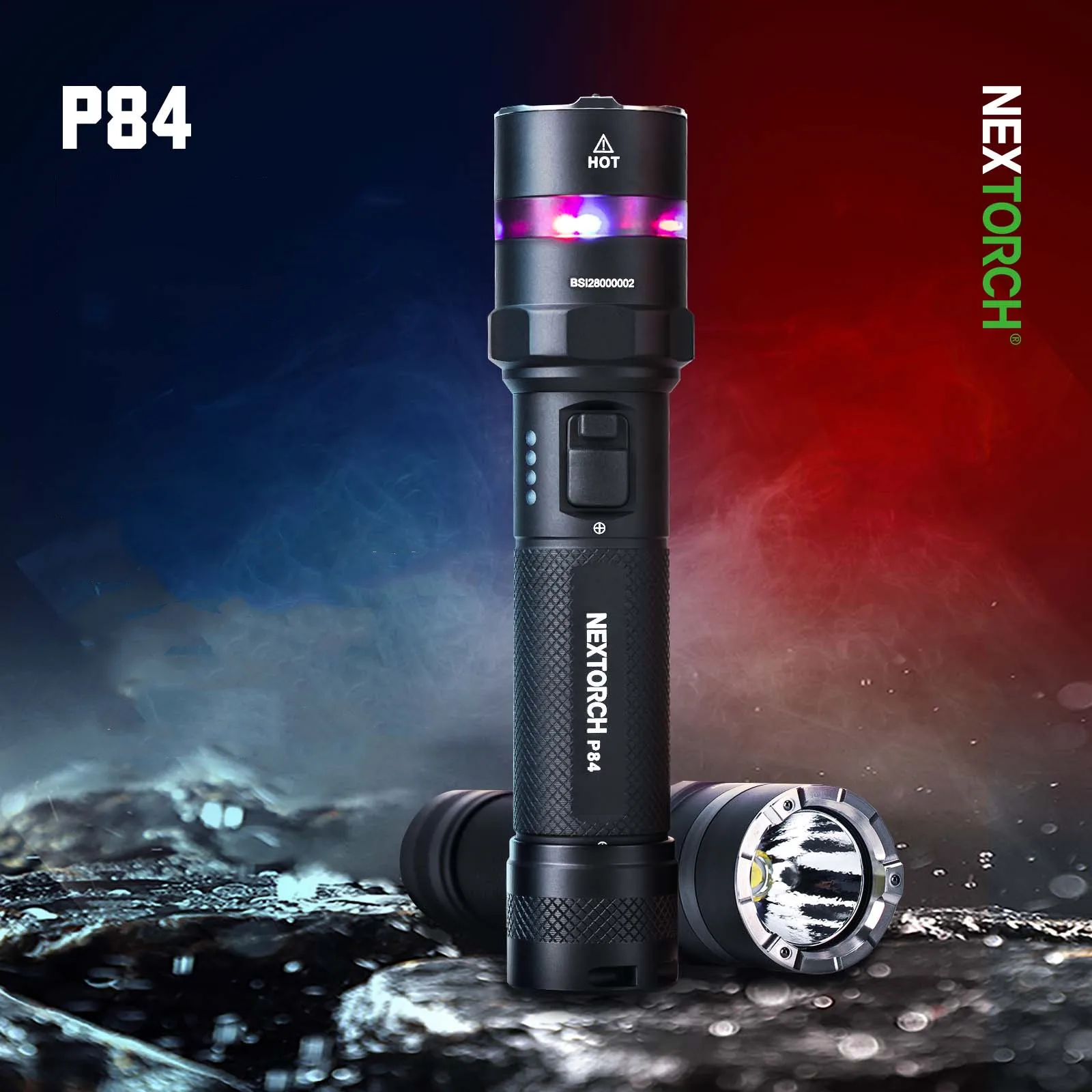 P84 3000 lumen one-step strobe tactical flashlight nextorch flash light rechargeable powerful  emergency self defense flashlight