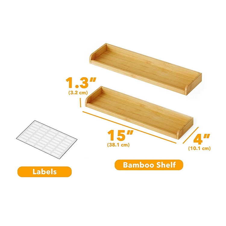 Top seller kitchen magnetic Double bamboo stove top spice rack shelf, kitchen shelf for stove top Over Oven Organizer Shelf
