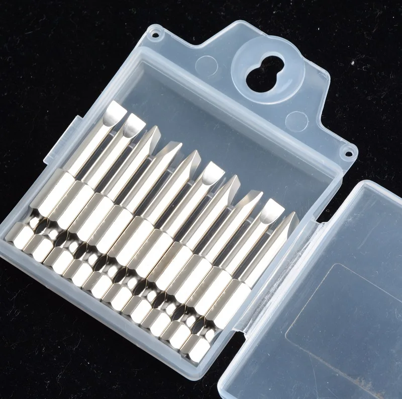 50MM*SL5  industrial grade 10PCS/BOX  S2 Steel  hand tool  magnetic screwdriver bit slot type bit